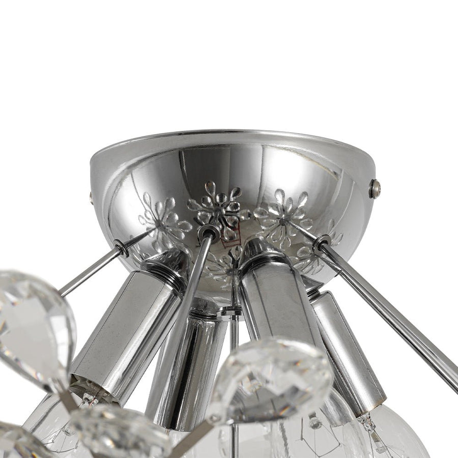 Farmhouze Light - Modern Crystal Floral Firework Starburst Semi Flush Mount - Ceiling Light - Chrome - 