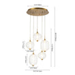Load image into Gallery viewer, Farmhouze Light - Modern Dimmable LED 5 - Light Striped Glass Cluster Pendant - Chandelier - Brass - 

