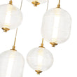 Load image into Gallery viewer, Farmhouze Light - Modern Dimmable LED 5 - Light Striped Glass Cluster Pendant - Chandelier - Brass - 

