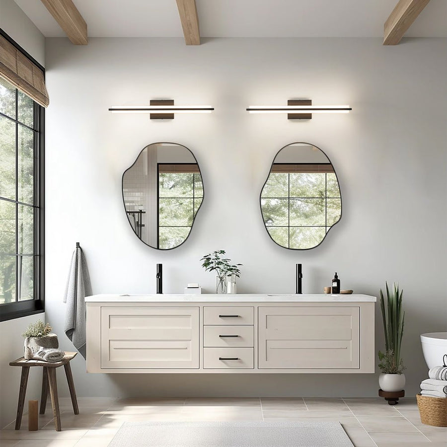 Farmhouze Light - Modern Dimmable LED Black Wide Bathroom Vanity Light - Wall Sconce - Black - 