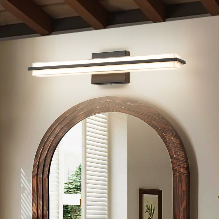 Farmhouze Light - Modern Dimmable LED Black Wide Bathroom Vanity Light - Wall Sconce - Black - 