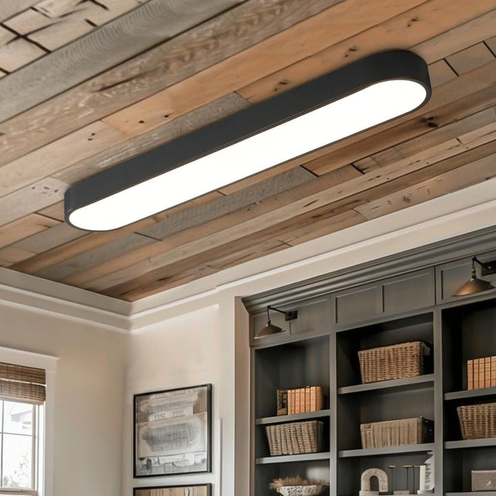 Farmhouze Light - Modern Dimmable LED Minimalism Oval Flush Mount Light - Ceiling Light - Black - 