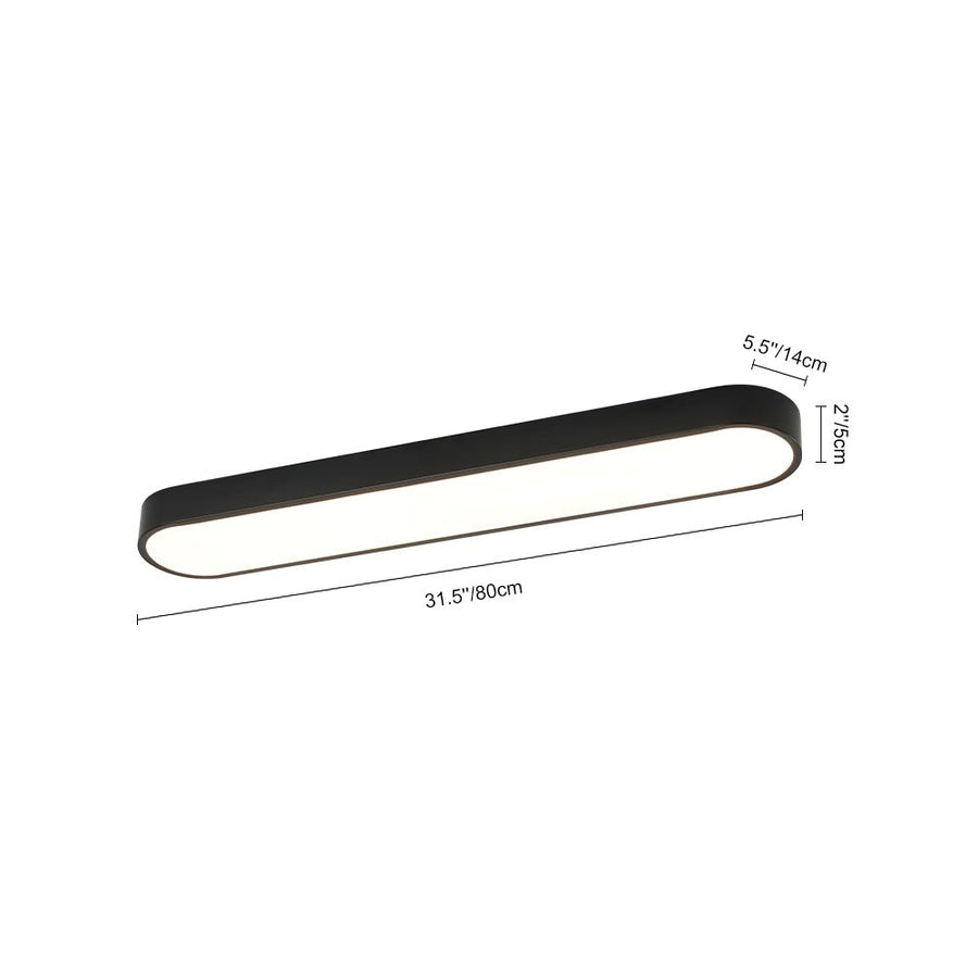 Farmhouze Light - Modern Dimmable LED Minimalism Oval Flush Mount Light - Ceiling Light - White - 