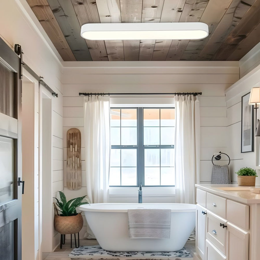 Farmhouze Light - Modern Dimmable LED Minimalism Oval Flush Mount Light - Ceiling Light - White - 