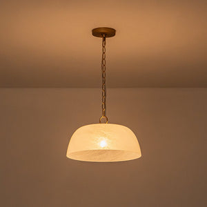 Farmhouze Light - Modern Elegant Brass Single Glossy Milk Cloudy Glass Pendant Light - Pendant - Brass - 