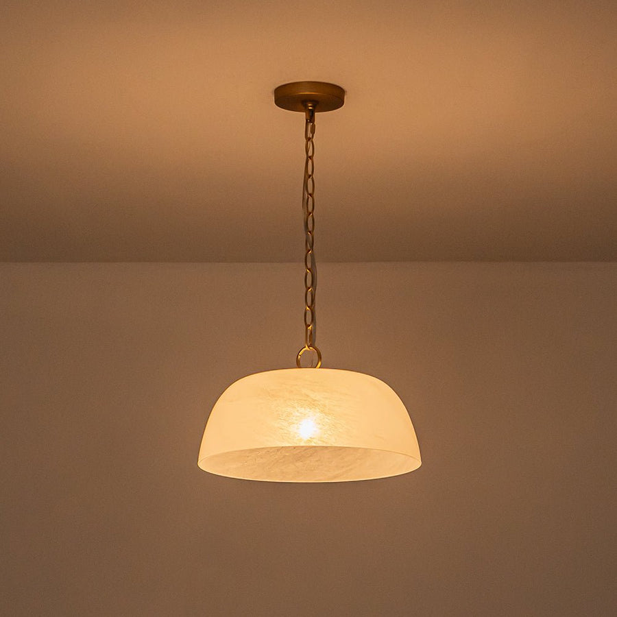 Farmhouze Light - Modern Elegant Brass Single Glossy Milk Cloudy Glass Pendant Light - Pendant - Brass - 
