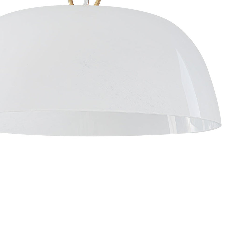 Farmhouze Light - Modern Elegant Brass Single Glossy Milk Cloudy Glass Pendant Light - Pendant - Brass - 