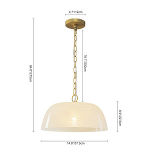 Farmhouze Light - Modern Elegant Brass Single Glossy Milk Cloudy Glass Pendant Light - Pendant - Brass - 