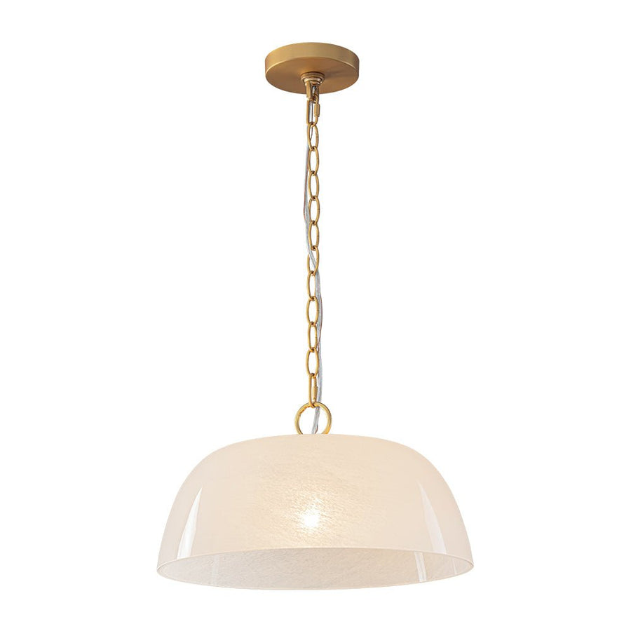 Farmhouze Light - Modern Elegant Brass Single Glossy Milk Cloudy Glass Pendant Light - Pendant - Brass - 