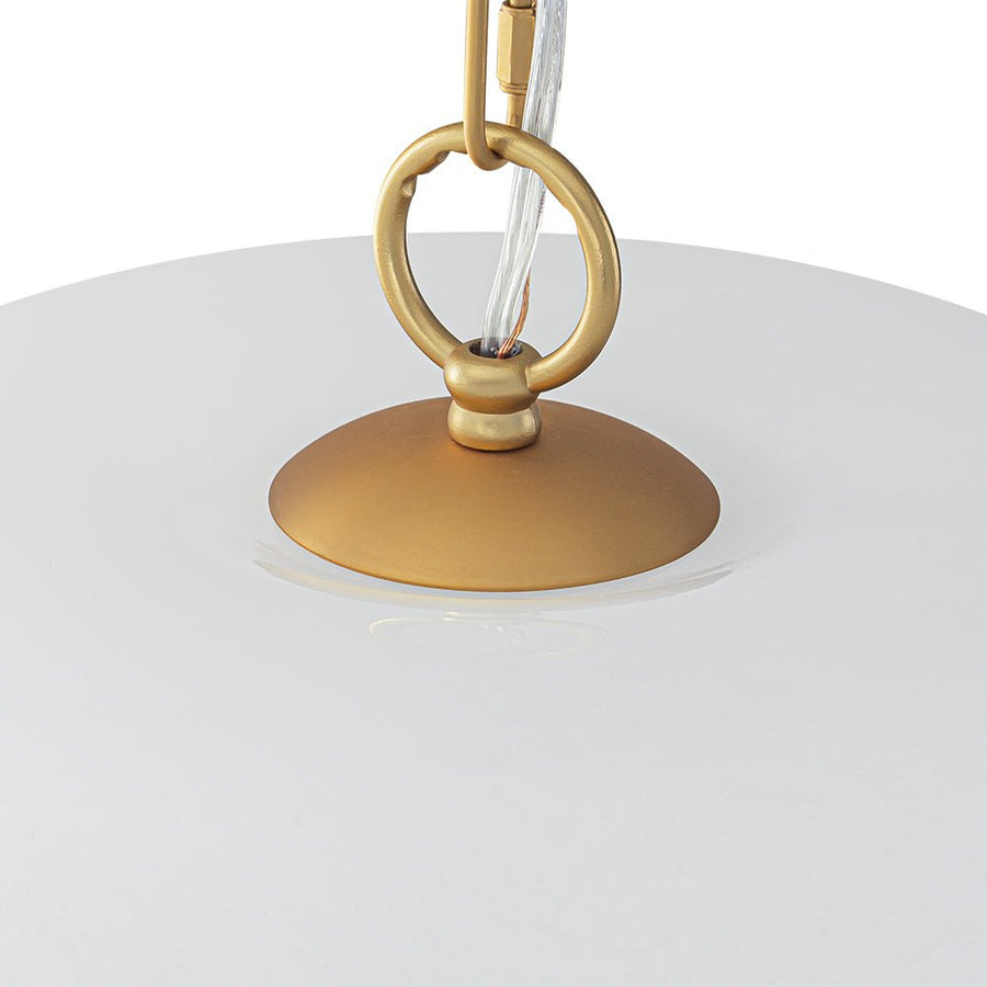 Farmhouze Light - Modern Elegant Brass Single Glossy Milk Cloudy Glass Pendant Light - Pendant - Brass - 