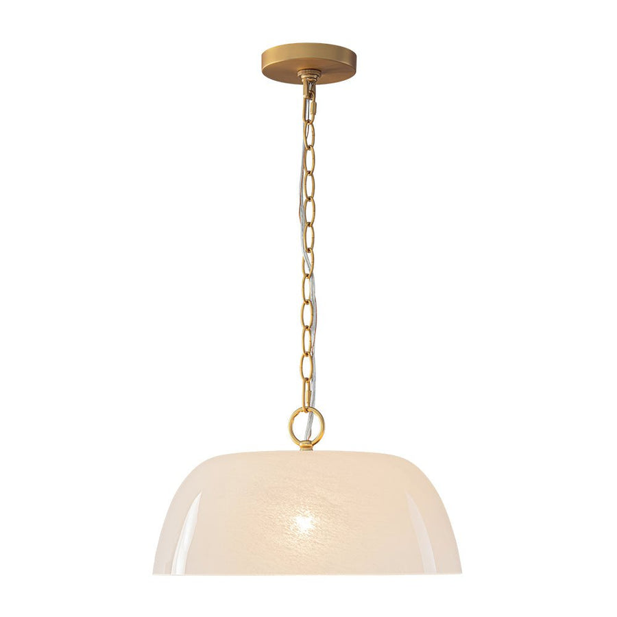 Farmhouze Light - Modern Elegant Brass Single Glossy Milk Cloudy Glass Pendant Light - Pendant - Brass - 