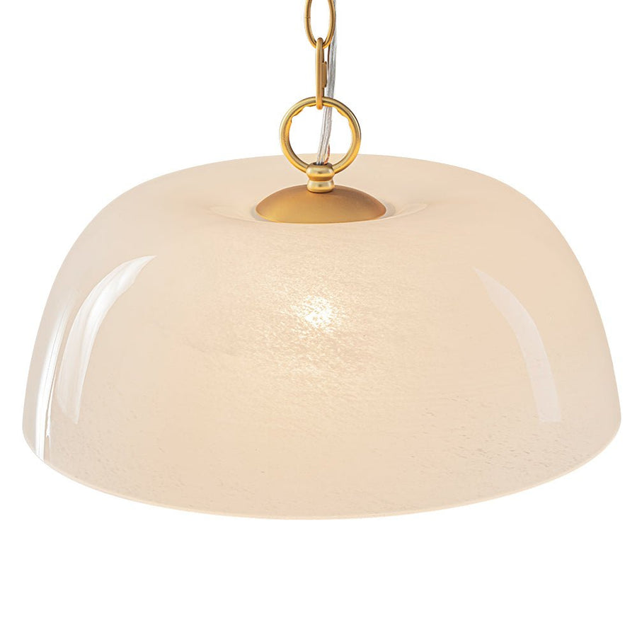 Farmhouze Light - Modern Elegant Brass Single Glossy Milk Cloudy Glass Pendant Light - Pendant - Brass - 