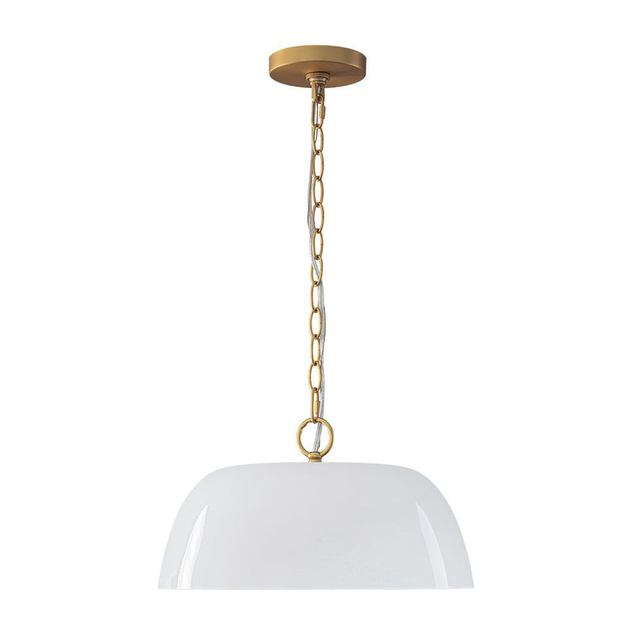 Farmhouze Light - Modern Elegant Brass Single Glossy Milk Cloudy Glass Pendant Light - Pendant - Brass - 