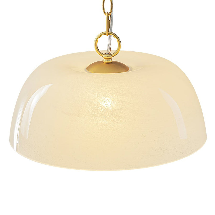 Farmhouze Light - Modern Elegant Brass Single Glossy Milk Cloudy Glass Pendant Light - Pendant - Brass - 