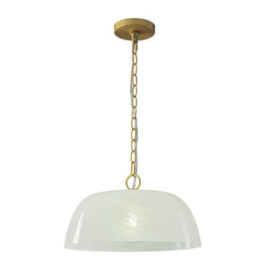 Farmhouze Light - Modern Elegant Brass Single Glossy Milk Cloudy Glass Pendant Light - Pendant - Brass - 