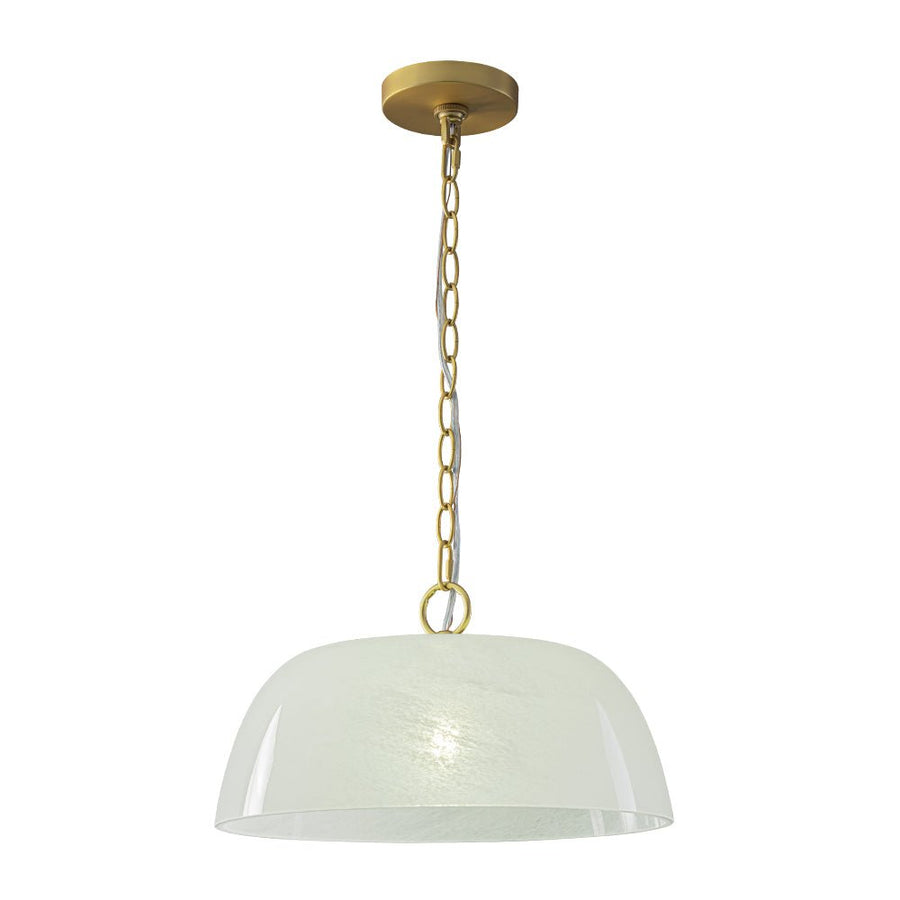 Farmhouze Light - Modern Elegant Brass Single Glossy Milk Cloudy Glass Pendant Light - Pendant - Brass - 