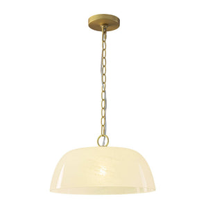 Farmhouze Light - Modern Elegant Brass Single Glossy Milk Cloudy Glass Pendant Light - Pendant - Brass - 
