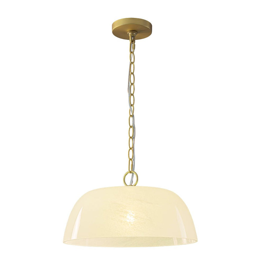 Farmhouze Light - Modern Elegant Brass Single Glossy Milk Cloudy Glass Pendant Light - Pendant - Brass - 