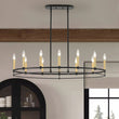 Load image into Gallery viewer, Farmhouze Light - Modern Farmhouse 12 - Light Candle Oblong Island Chandelier - Chandelier - 12 Bulbs - 

