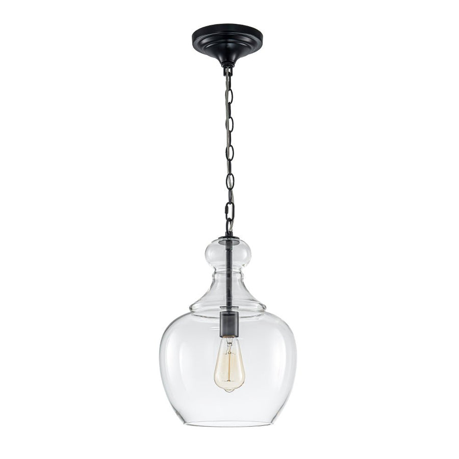 Farmhouze Light - Modern Farmhouse Bell Glass Shade Single Pendant Light - Pendant - Brass - 