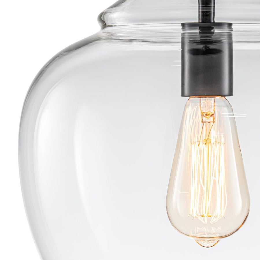 Farmhouze Light - Modern Farmhouse Bell Glass Shade Single Pendant Light - Pendant - Brass - 