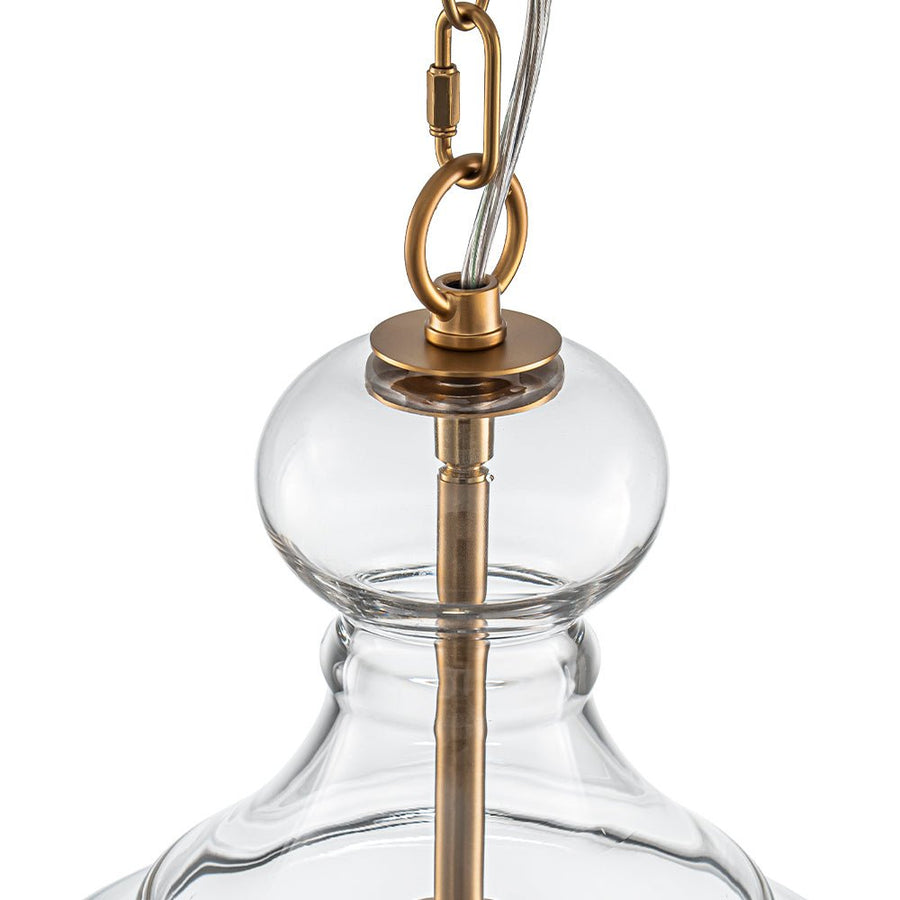 Farmhouze Light - Modern Farmhouse Bell Glass Shade Single Pendant Light - Pendant - Brass - 