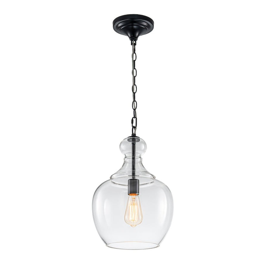 Farmhouze Light - Modern Farmhouse Bell Glass Shade Single Pendant Light - Pendant - Brass - 
