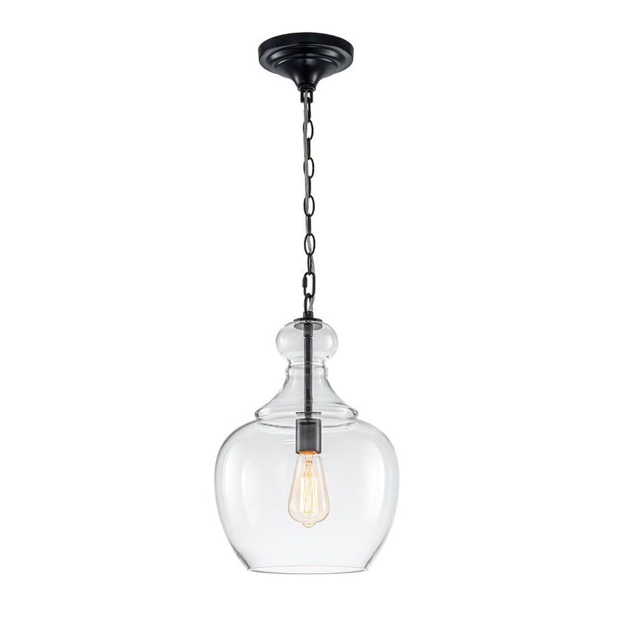 Farmhouze Light - Modern Farmhouse Bell Glass Shade Single Pendant Light - Pendant - Brass - 