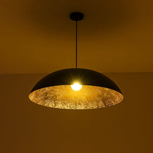 Farmhouze Light - Modern Farmhouse Black Saucer Oversized Dome Pendant - Chandelier - 30.7 in - 