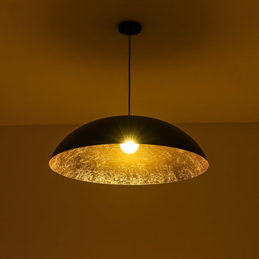 Farmhouze Light - Modern Farmhouse Black Saucer Oversized Dome Pendant - Chandelier - 30.7 in - 