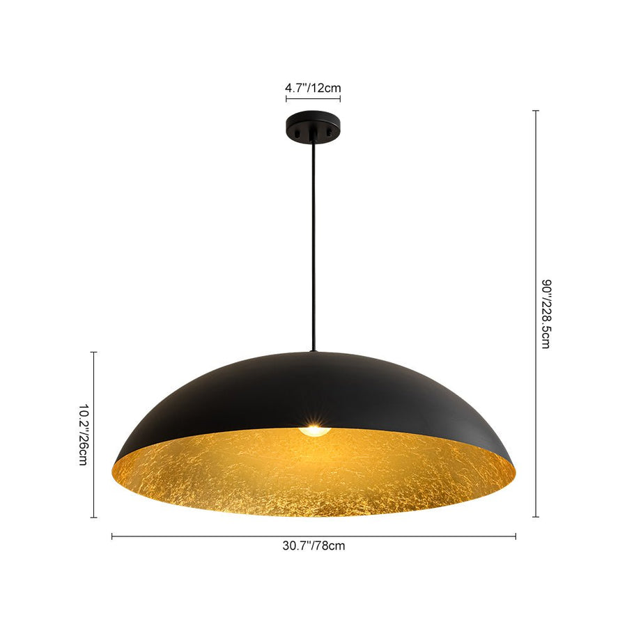 Farmhouze Light - Modern Farmhouse Black Saucer Oversized Dome Pendant - Chandelier - 30.7 in - 