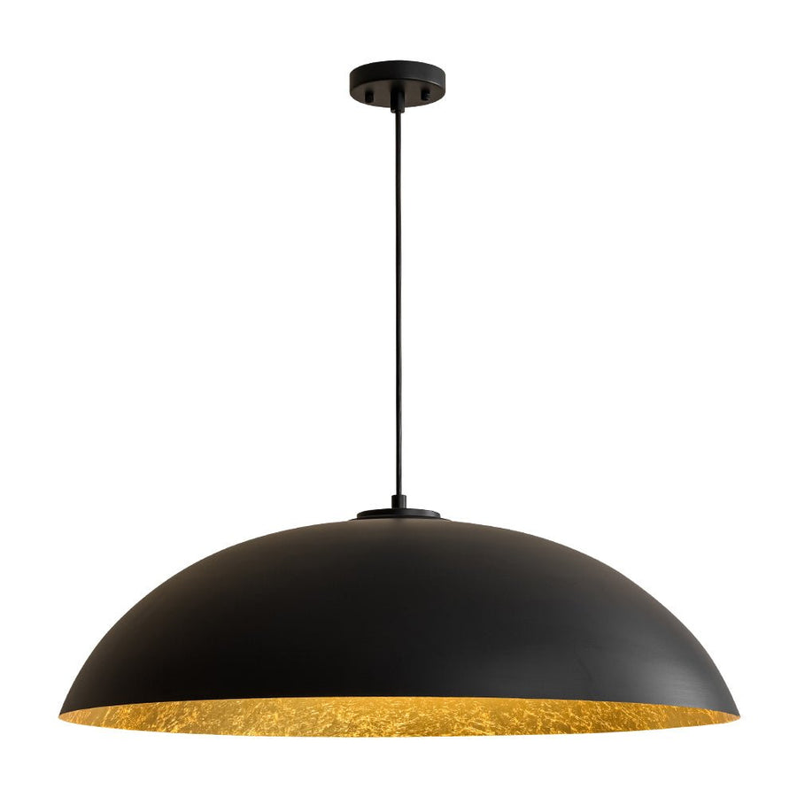Farmhouze Light - Modern Farmhouse Black Saucer Oversized Dome Pendant - Chandelier - 30.7 in - 