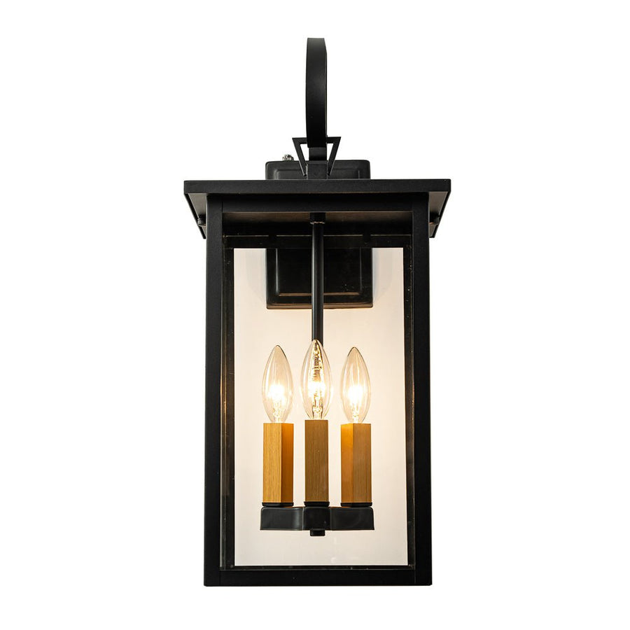 Farmhouze Light - Modern Farmhouse Candle Style Lantern Outdoor Wall Lamp - Wall Sconce - 3 - Light - 