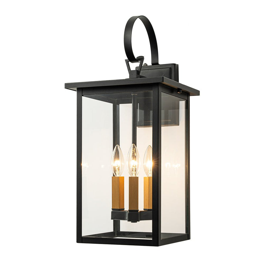 Farmhouze Light - Modern Farmhouse Candle Style Lantern Outdoor Wall Lamp - Wall Sconce - 3 - Light - 