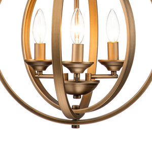 Farmhouze Light - Modern Farmhouse Candle Style Metal Orb Chandelier - Chandelier - Brass - 