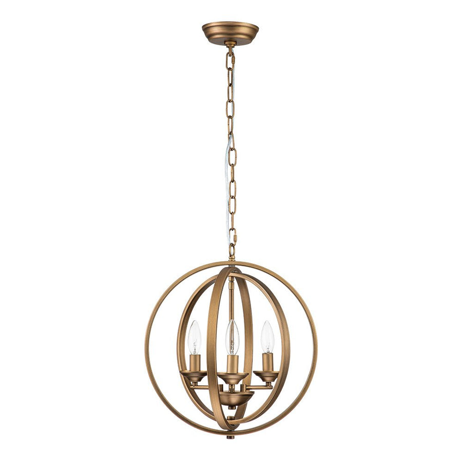 Farmhouze Light - Modern Farmhouse Candle Style Metal Orb Chandelier - Chandelier - Brass - 