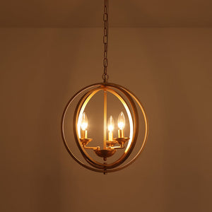 Farmhouze Light - Modern Farmhouse Candle Style Metal Orb Chandelier - Chandelier - Gold - 