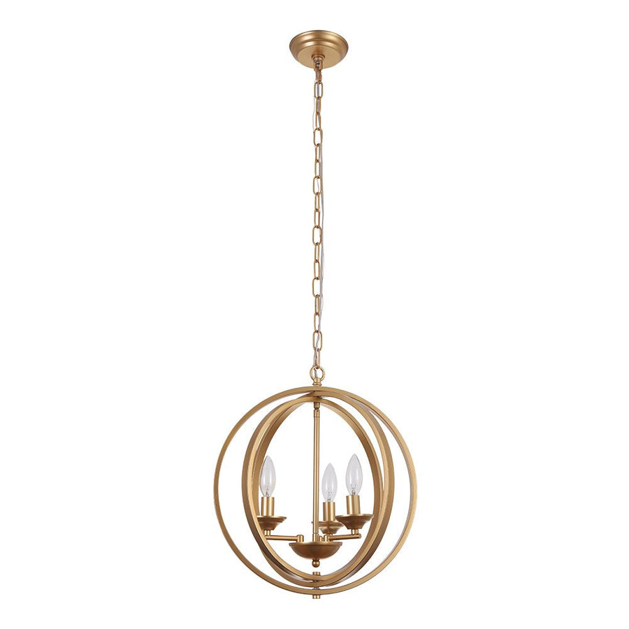 Farmhouze Light - Modern Farmhouse Candle Style Metal Orb Chandelier - Chandelier - Gold - 