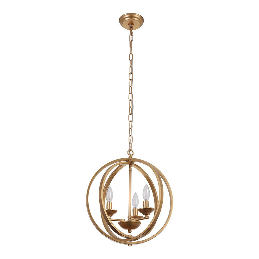 Farmhouze Light - Modern Farmhouse Candle Style Metal Orb Chandelier - Chandelier - Gold - 