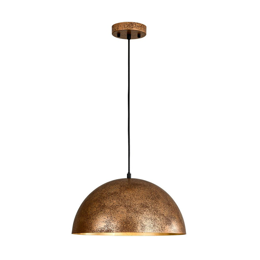 Farmhouze Light - Modern Farmhouse Oversized Dome Pendant - Chandelier - Rusty Gold - 15 in. - M