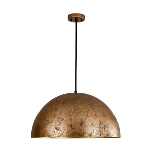 Farmhouze Light - Modern Farmhouse Oversized Dome Pendant - Chandelier - Rusty Gold - 15 in. - M