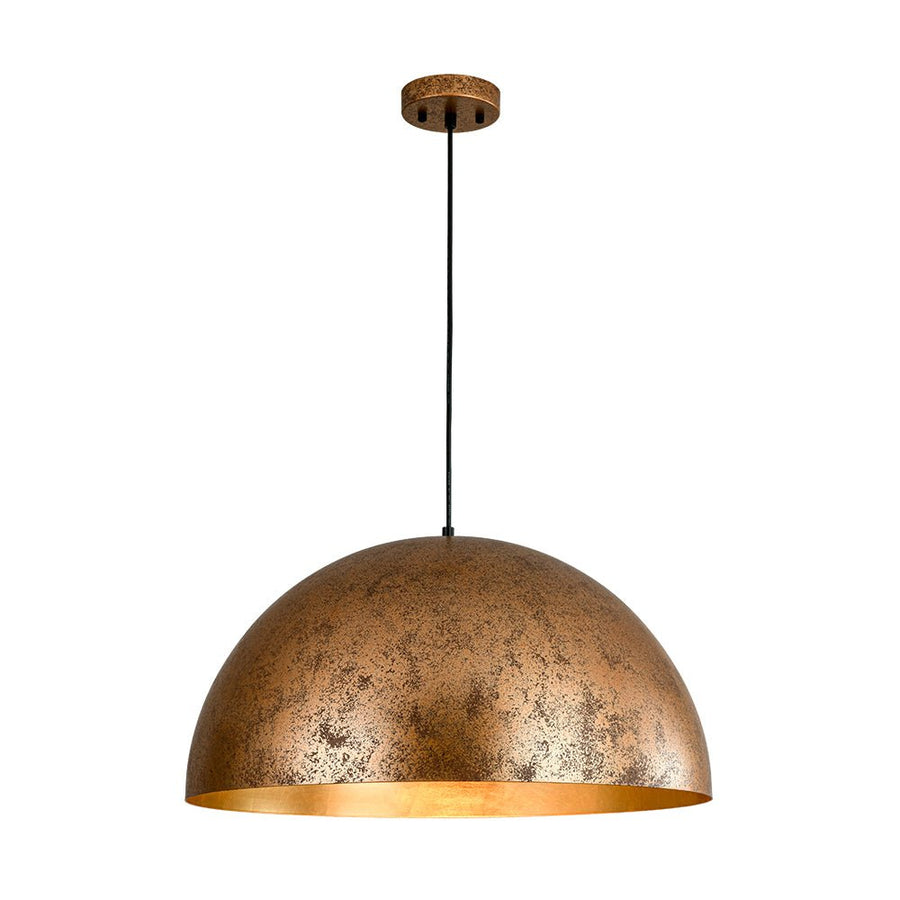 Farmhouze Light - Modern Farmhouse Oversized Dome Pendant - Chandelier - Rusty Gold - 23 in. - L