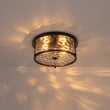 Load image into Gallery viewer, Farmhouze Light-Modern Farmhouse Round Hammered Glass Drum Ceiling Light-Ceiling Light-Black-
