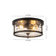 Load image into Gallery viewer, Farmhouze Light-Modern Farmhouse Round Hammered Glass Drum Ceiling Light-Ceiling Light-Black-

