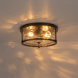 Load image into Gallery viewer, Farmhouze Light-Modern Farmhouse Round Hammered Glass Drum Ceiling Light-Ceiling Light-Black-
