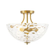 Load image into Gallery viewer, Farmhouze Light-Modern Farmhouse Wide Bowl Water Glass Ceiling Light-Ceiling Light-Brass-
