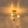 Load image into Gallery viewer, Farmhouze Light-Modern Farmhouse Wide Bowl Water Glass Ceiling Light-Ceiling Light-Brass-
