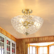 Load image into Gallery viewer, Farmhouze Light-Modern Farmhouse Wide Bowl Water Glass Ceiling Light-Ceiling Light-Brass-

