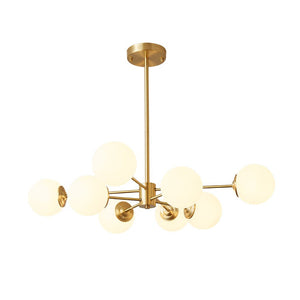 Farmhouze Light - Modern Frosted Glass Bubble Brass Sputnik Chandelier - Chandelier - 12 - Light - 