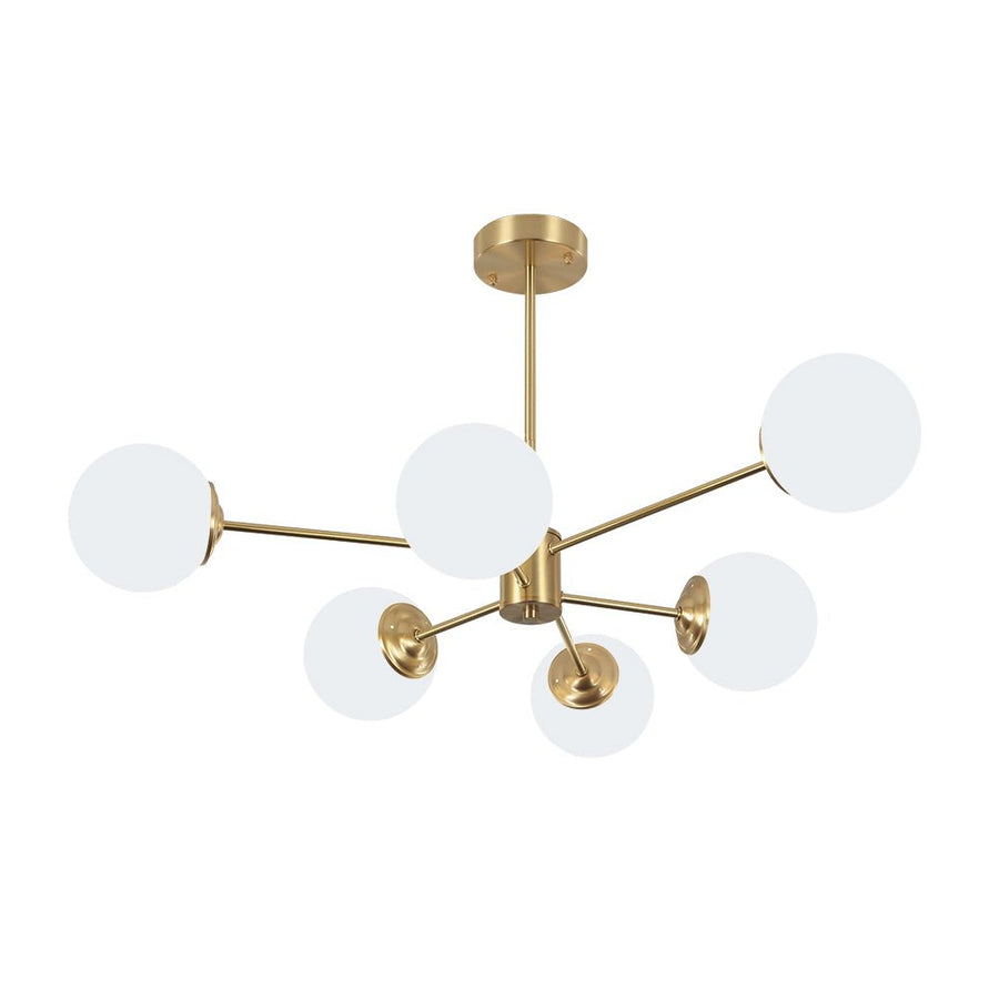 Farmhouze Light - Modern Frosted Glass Bubble Brass Sputnik Chandelier - Chandelier - 6 - Light - 